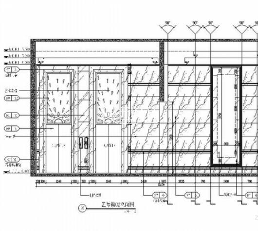 [晋江]某大型商场电梯间设计立面图