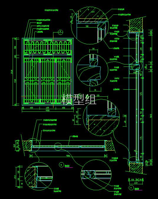 <a href=http://www.moxingzu.com/tag/5314/ target=_blank class=infotextkey>仿古</a>中式古窗节点详图