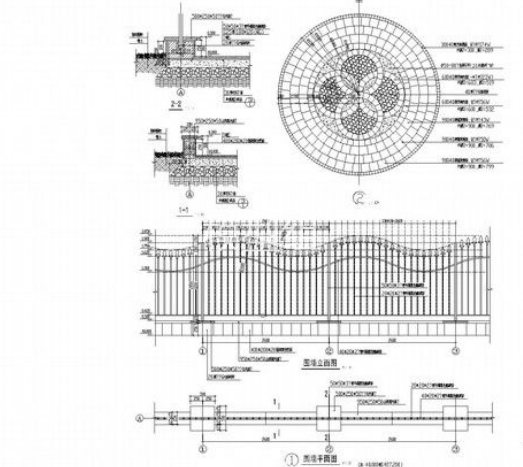 园林景观围墙施工图