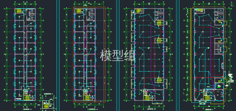 一层消防报警平面图，二层消防报警平面图，三至五层消防报警平面图，六层消防报警平面图.png