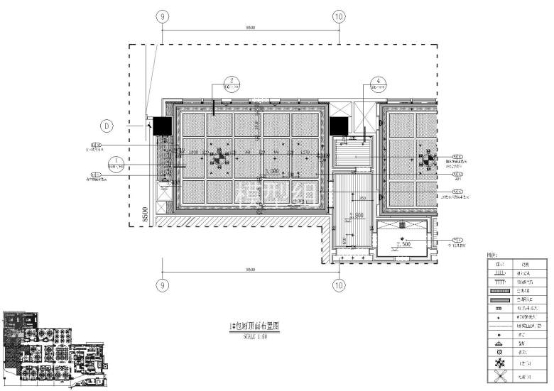 1#包厢顶面布置图