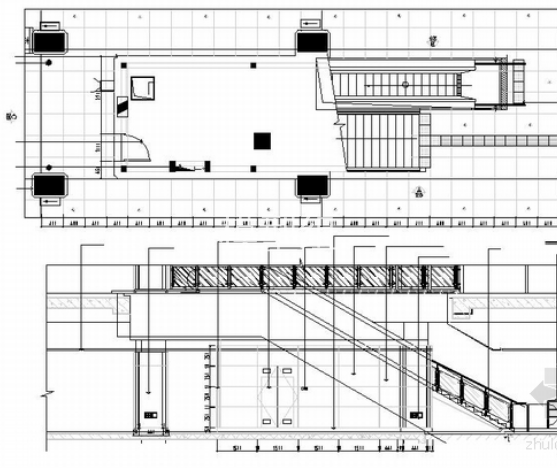 [湖南]大型现代轨道交通地铁车站公共区室内装修施工图站台层立面图