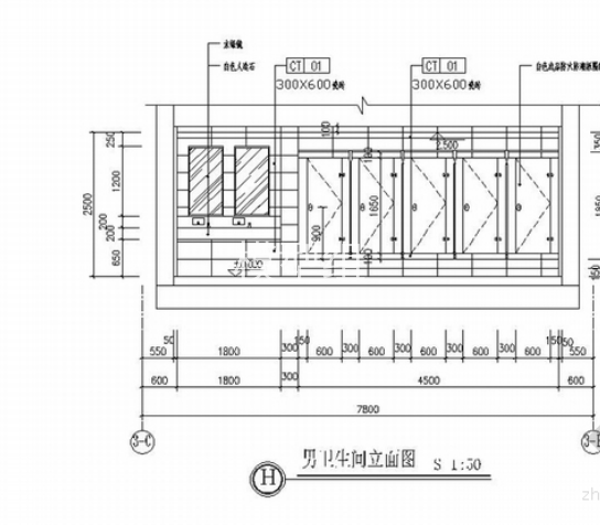 [北京]地铁站公共区域装修工程CAD施工图（含效果图）立面图