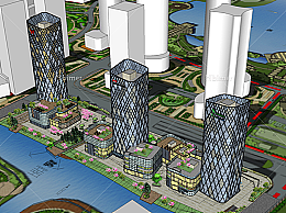 城市综合体 商业建筑 商业 办公楼  酒店 SketchUp模型