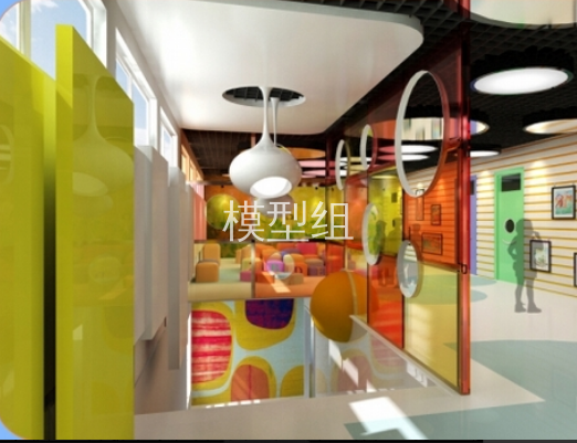 [北京]阳光童趣幼儿园画廊室内装修CAD施工图（含效果图）
