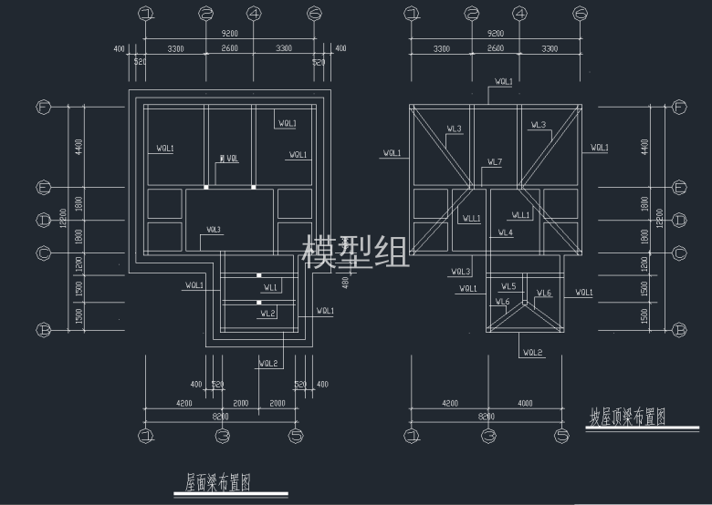 屋面梁布置图，坡屋顶梁布置图.png