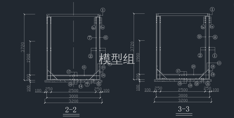 配筋图2-2剖面图、3-3剖面图.png