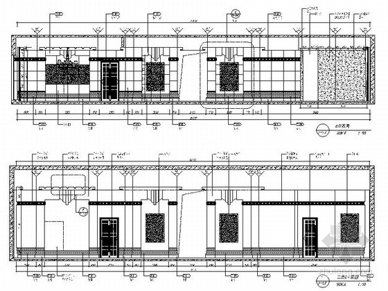 [长春]精品新古典主义风格售楼处装修施工图（含效果图）大堂立面图 