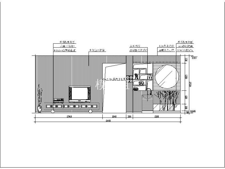 200款客厅电视背景造型墙设计施工图