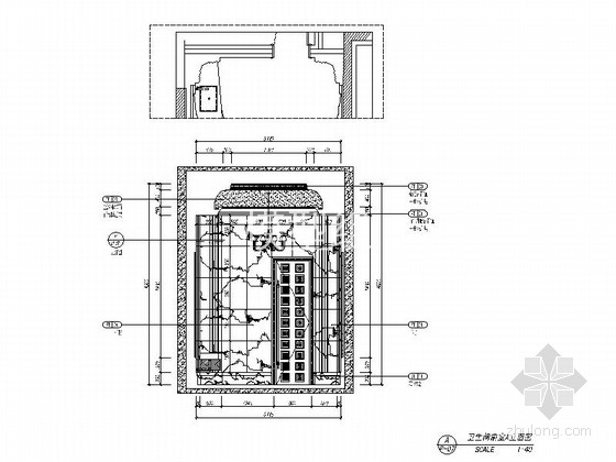 [长春]精品新古典主义风格售楼处装修施工图（含效果图）卫生间前室立面图