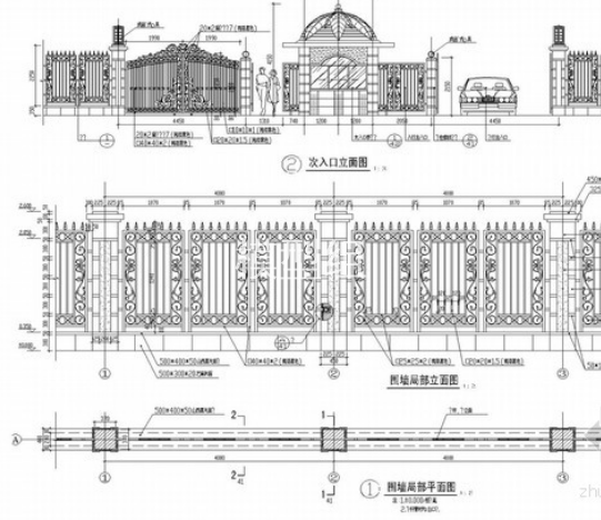 园林景观围墙施工详图20例