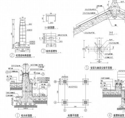 园林景亭施工详图