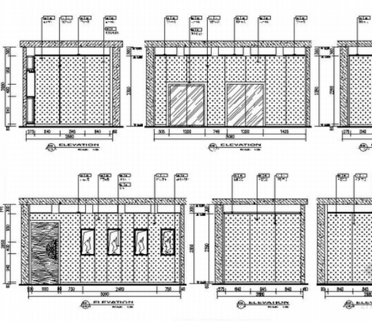 [山东]高级新中式风格营销中心室内装修施工图（含效果）隔层立面图