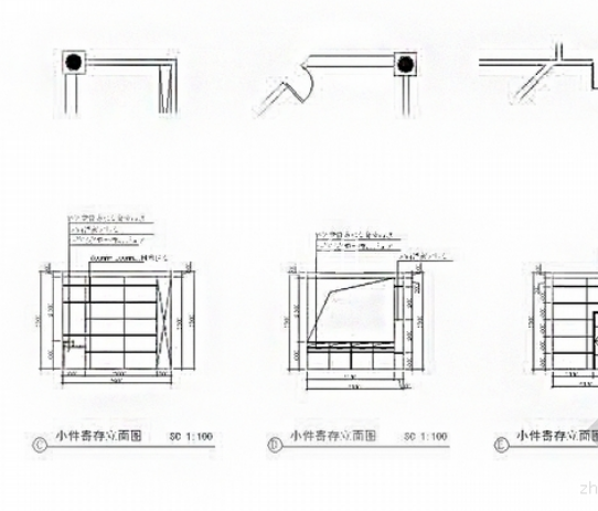 [江西]著名风景区<a href=http://www.moxingzu.com/tag/5295/ target=_blank class=infotextkey>现代风格</a>游客服务中心室内装修施工图小件寄存立面图