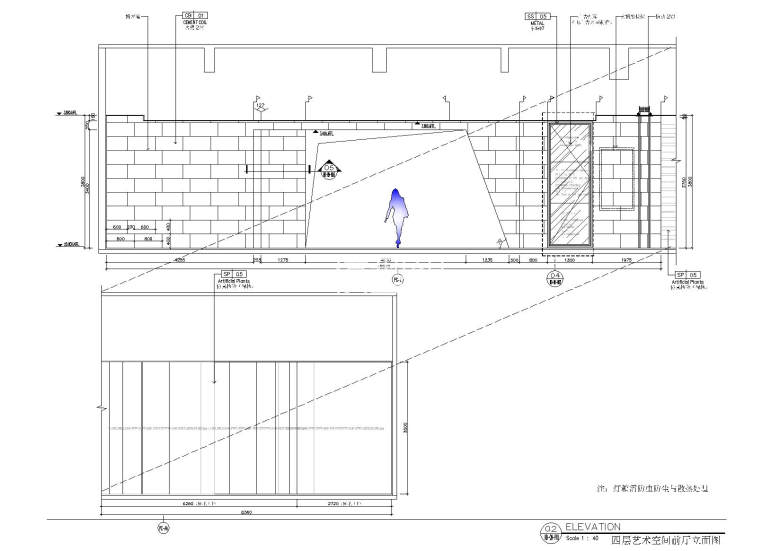艺术空间前厅立面图2
