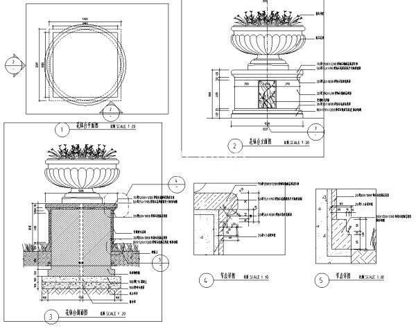 特色花钵景观设计详图
