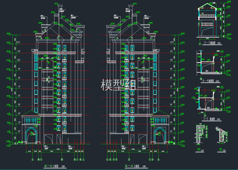 A-L立面图，L-A立面图，.png