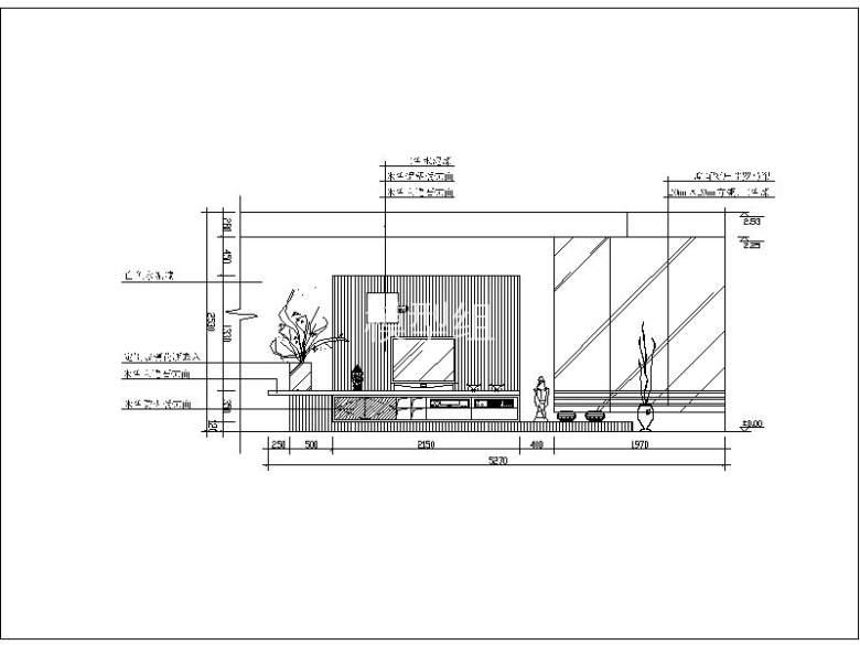 200款客厅电视背景造型墙设计施工图