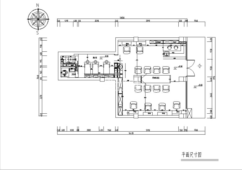 [杭州]现代工业风理发店设计平面图