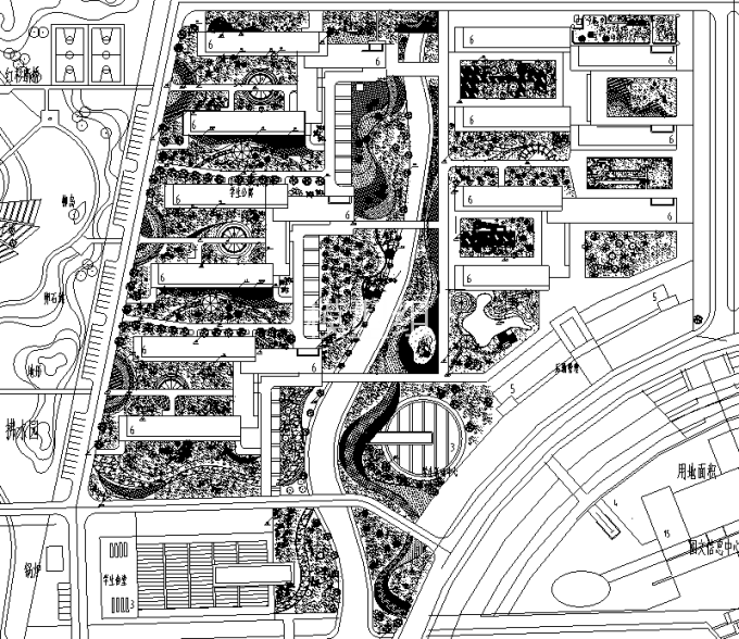 校园中心区景观规划平面图