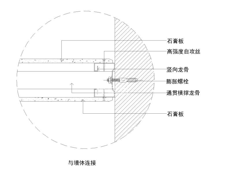 5单层石膏板隔墙系统节点图