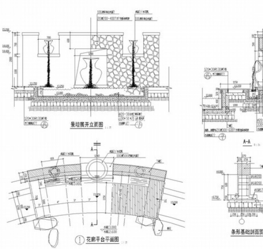 园林景墙施工详图20例