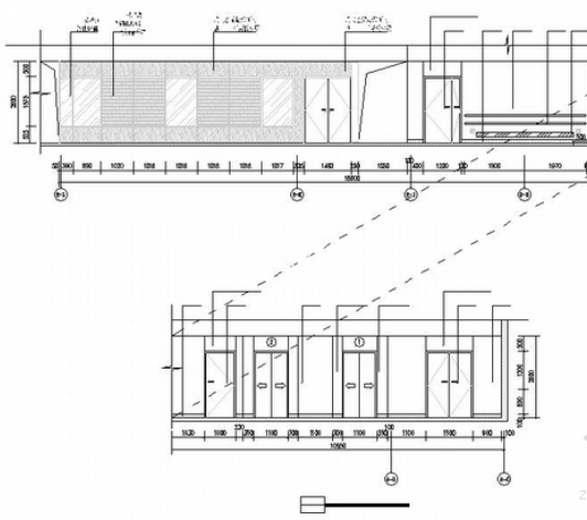 [湖南]高新区五层现代敬老院室内设计装修施工图走道立面图