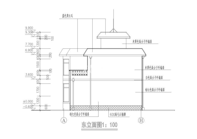 二层阁楼内庭小户型别墅建筑施工图_4