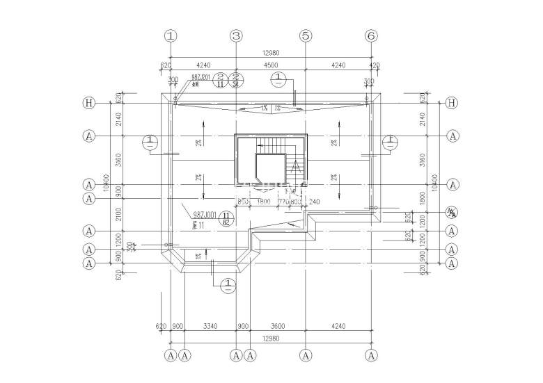 二层阁楼内庭小户型别墅建筑施工图_7