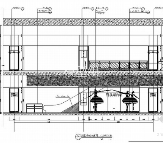 [湖南]知名公司设计城市轨道交通公共区装修施工图楼扶梯立面图 