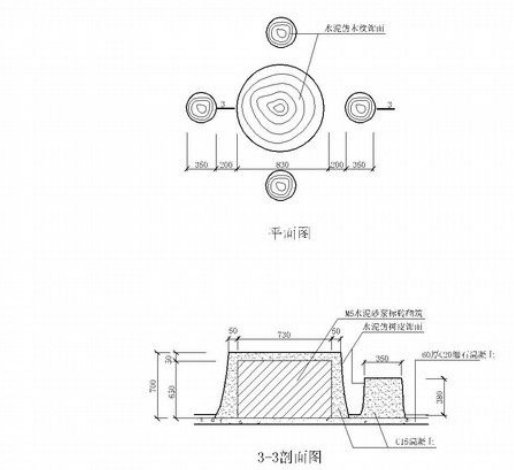 仿木桩园凳桌设计方案