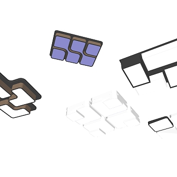 28现代简约吸顶灯SketchUp草图模型下载