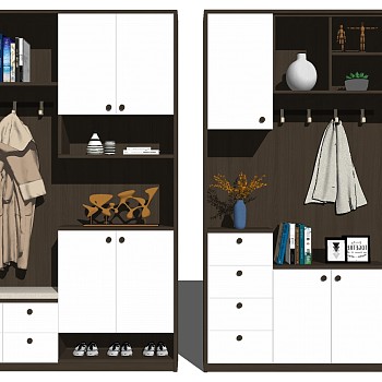 (27)现代轻奢衣柜衣橱 sketchup草图模型下载