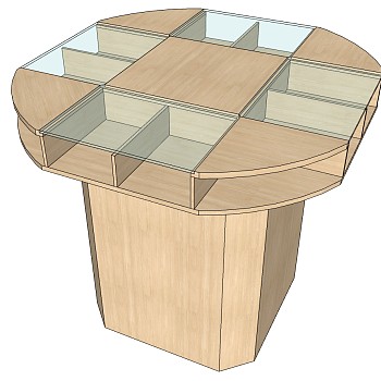 (105)现代木制超市展柜货架展柜展架货架展台sketchup草图模型下载