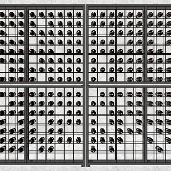 (18)工业风红酒架红酒展示柜sketchup草图模型下载