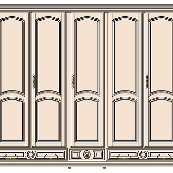 12欧式法式美式雕花橱柜衣柜储物柜sketchup草图模型下载