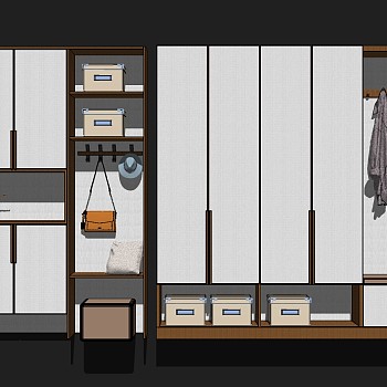 (9)  北欧现代衣柜 sketchup草图模型下载