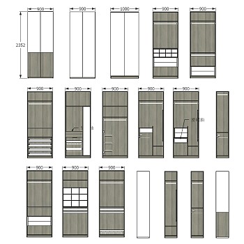 (62)  衣柜模块sketchup草图模型下载