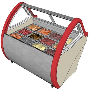 (67)现代市场蔬菜熟食展示柜保鲜柜sketchup草图模型下载