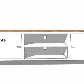地中海简欧式电视柜su草图模型下载 (2)