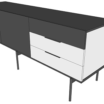 18现代电视柜sketchup草图模型下载