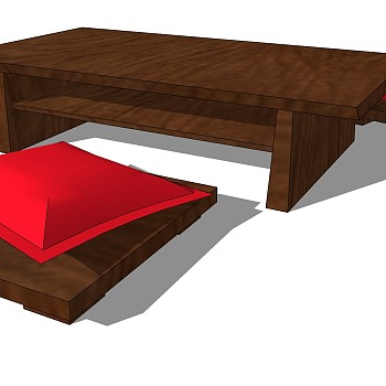 (126)日式茶桌椅炕桌sketchup草图模型下载