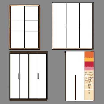 (105) 现代衣柜衣橱sketchup草图模型下载