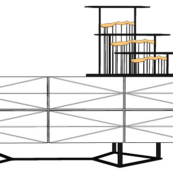 1新中式电视柜摆件sketchup草图模型下载