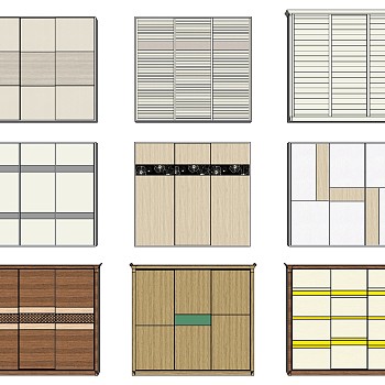 (6) 欧式法式百叶门衣柜sketchup草图模型下载