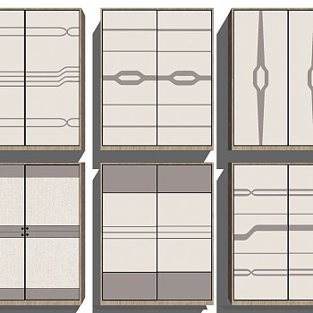 (42) 现代衣柜sketchup草图模型下载