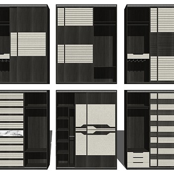 (29) 现代衣柜衣橱sketchup草图模型下载