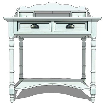 27古典桌子欧式法式美式梳妆台化妆台sketchup草图模型下载