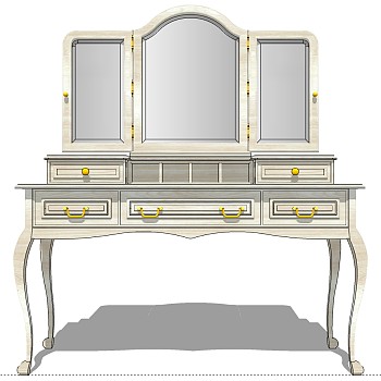 25欧式法式美式梳妆台化妆台sketchup草图模型下载