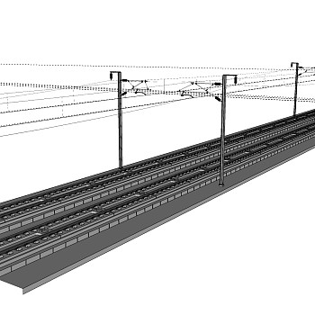 09高铁轨道SU模型设计